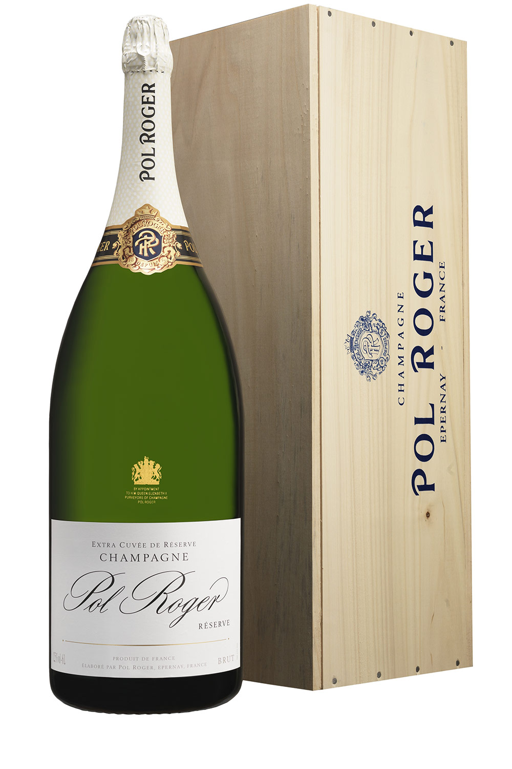 Pol Roger Champagner Brut Réserve 6 Liter mit Holzkiste