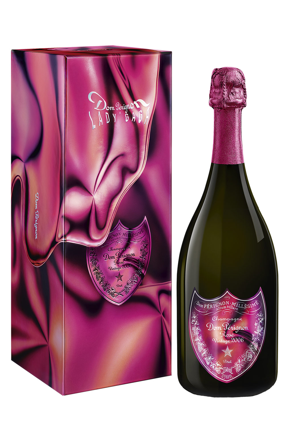 Dom Pérignon Champagner Rosé Lady Gaga Limited Edition Vintage 2008 mit Geschenkbox