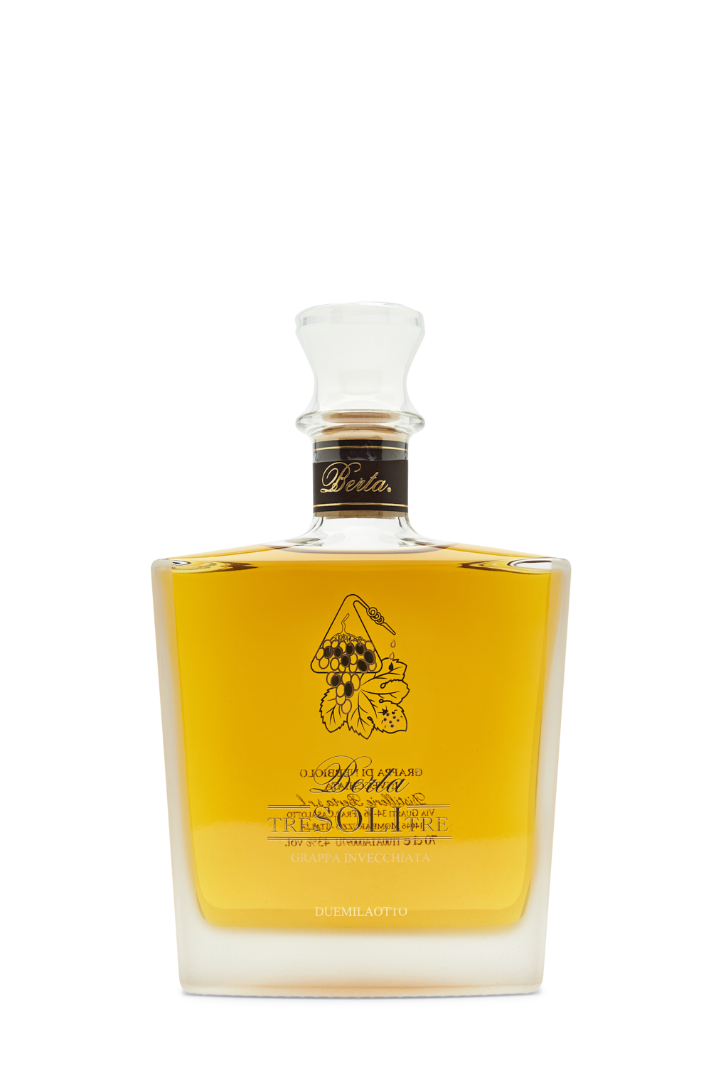 Berta Tre Soli Tre 2016 Grappa di Nebbiolo mit Holzkiste