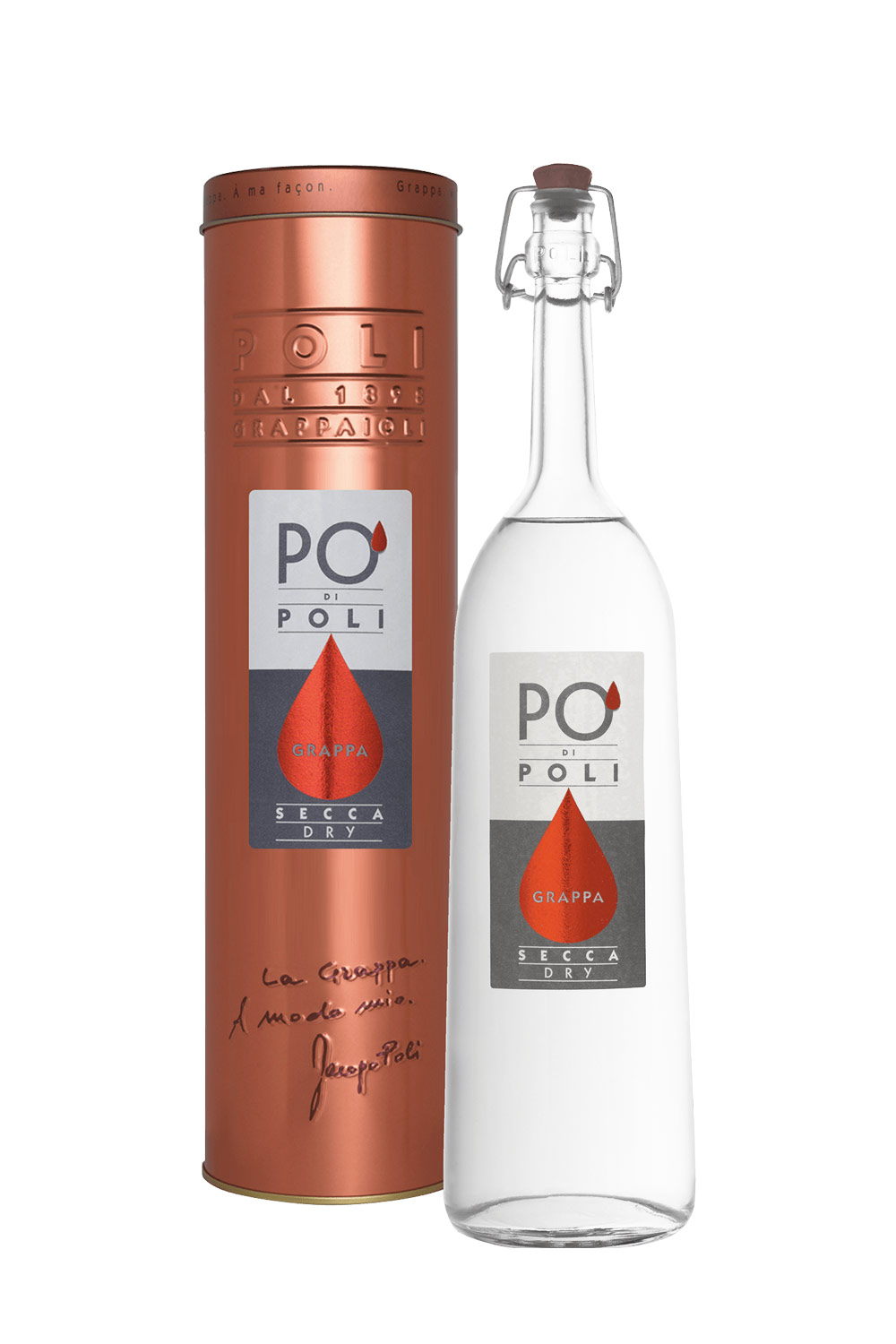 Poli Grappa Poli di Poli Secca Merlot in Geschenkverpackung 0,7