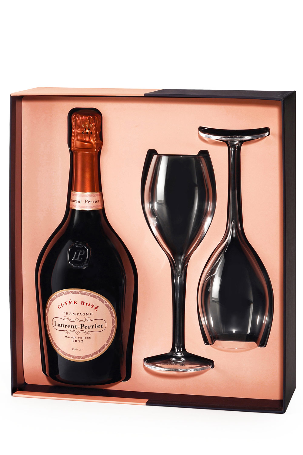 Laurent-Perrier Champagner Cuvée Rosé Box mit 2 Gläser | Online kaufen bei  Senti Vini - Weine aus Italien | Champagner & Sekt
